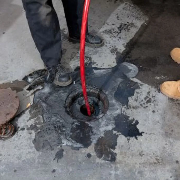 Setting up the drain camera and jetting reel on site